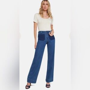L'AGENCE Nolan Patch Wide-Leg Jeans